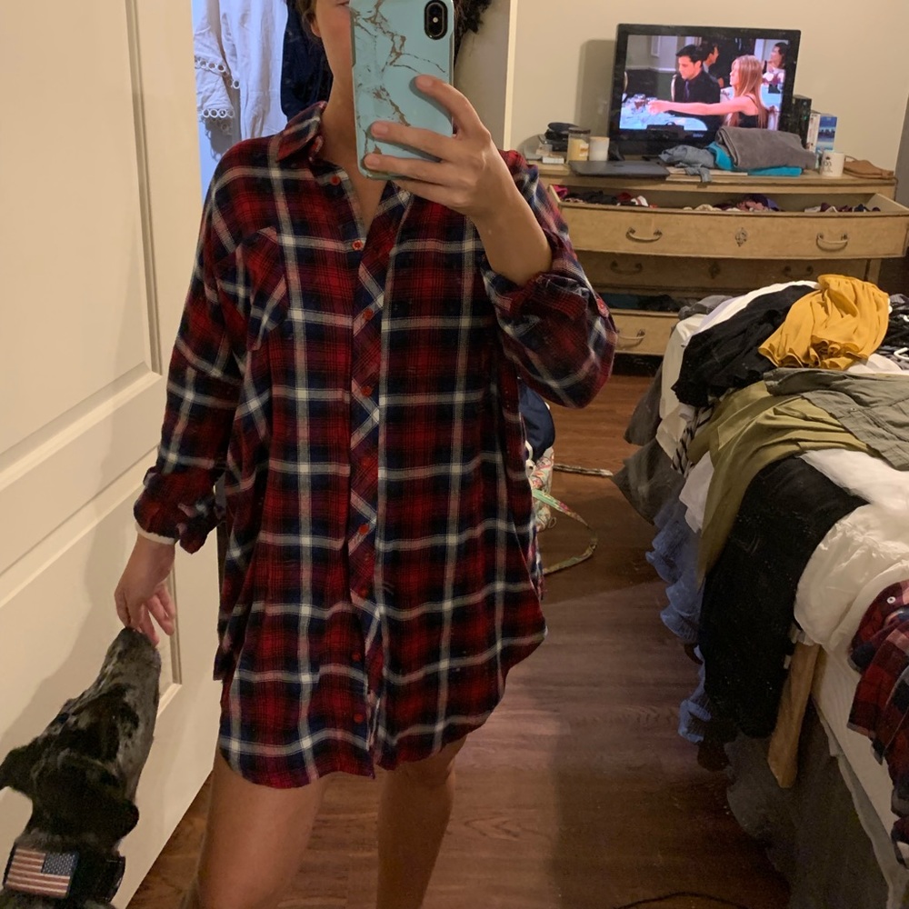 Plaid tunic oversized